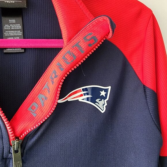 NFL New England Patriots Quarter Zip | Youth Large 14-16 | Lightweight EUC Red - Picture 3 of 7